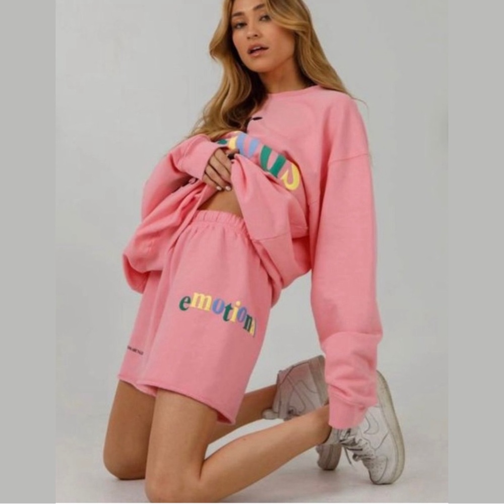 mayfair the label emotional pink sweatshorts shorts